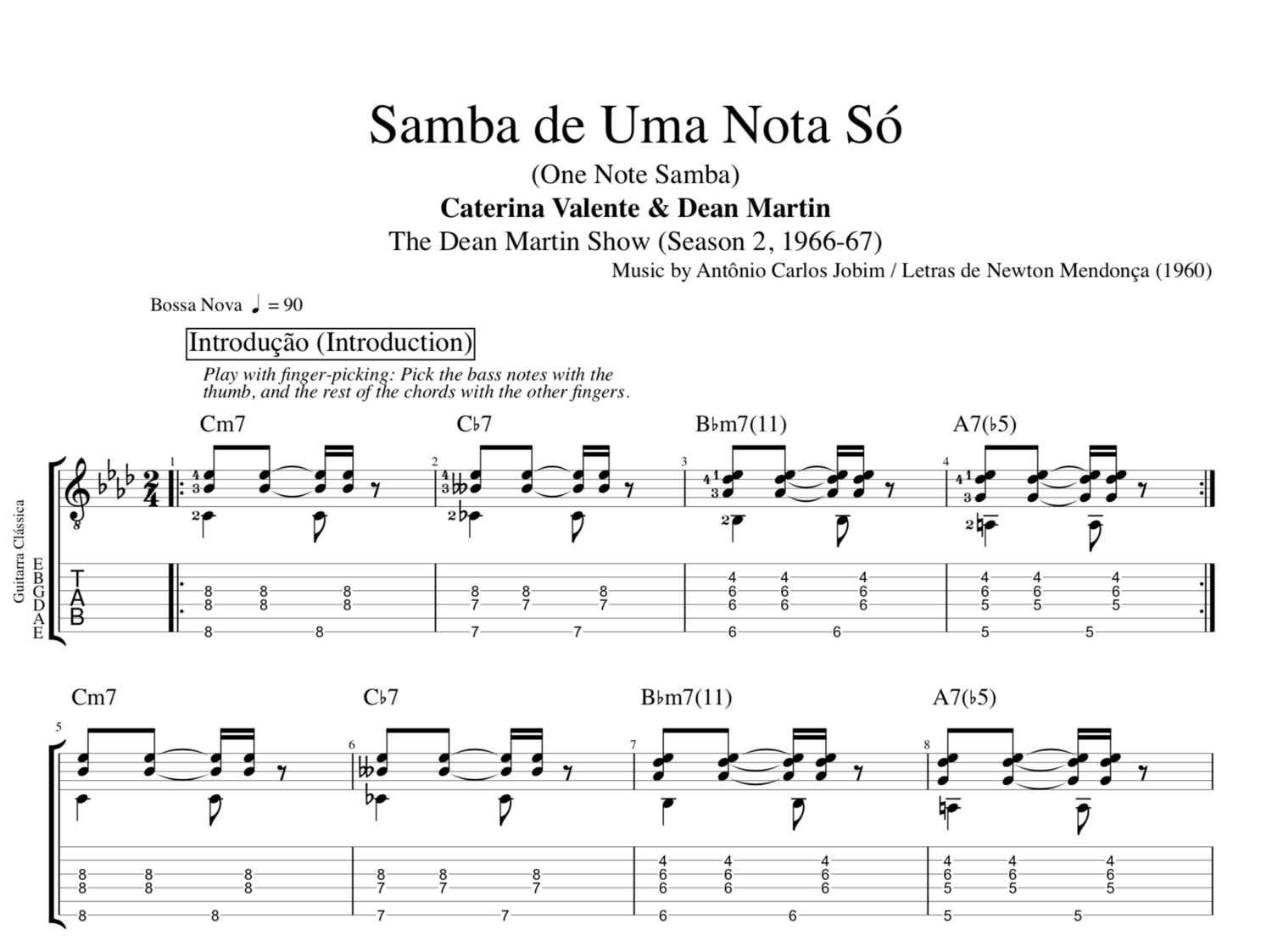 Samba de Uma Nota Só (One Note Samba) · Caterina Valente & Dean Martin, Vocal + Guitar